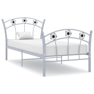 vidaXL Cadre de lit sans matelas gris m&eacute;tal 90x200 cm