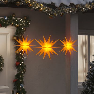 vidaXL Lumières de Noël avec LED 3 pcs pliable jaune