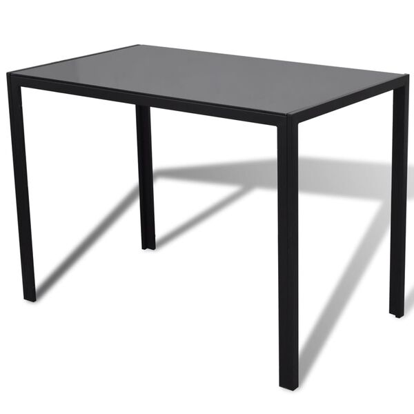 vidaXL Ensemble de table pour salle &agrave; manger cinq pi&egrave;ces noir