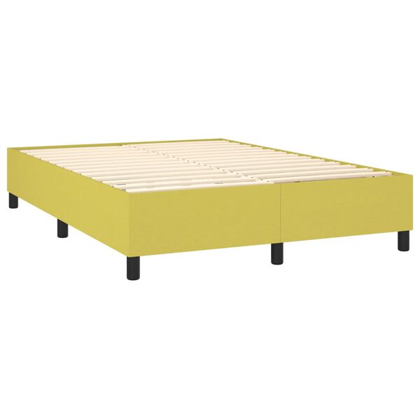 vidaXL Sommier &agrave; lattes de lit avec matelas Vert 140x190 cm Tissu