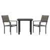 vidaXL Ensemble &agrave; manger de jardin 3 pcs noir textil&egrave;ne et acier
