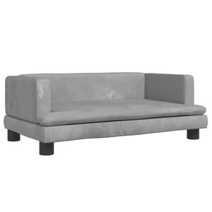 vidaXL Canap&eacute; pour enfants gris clair 80x45x30 cm velours