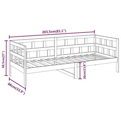 vidaXL Lit de jour bois de pin massif 80x200 cm