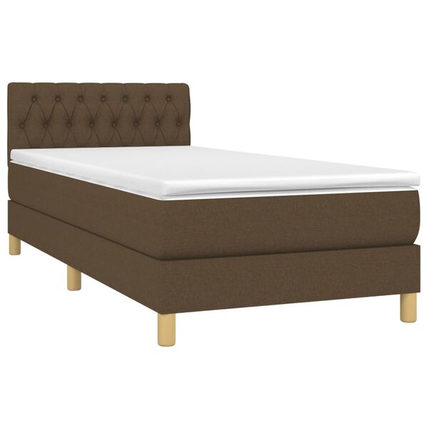 vidaXL Sommier &agrave; lattes de lit avec matelas Marron fonc&eacute; 80x200 cm