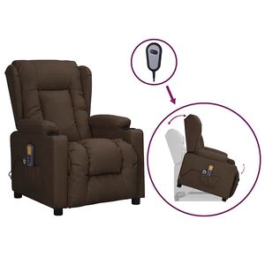 vidaXL Fauteuil de massage Marron Similicuir