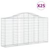 vidaXL Paniers &agrave; gabions arqu&eacute;s 25 pcs 200x30x100/120 cm Fer galvanis&eacute;