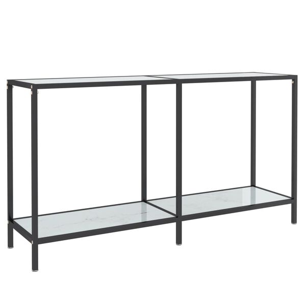 vidaXL Table console Blanc 140x35x75,5 cm Verre trempé