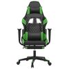 vidaXL Chaise de jeu avec repose-pied Noir et vert Similicuir