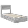 vidaXL Lit de Rangement Gris Sonoma 90 x 190 cm Bois d'ing&eacute;nierie
