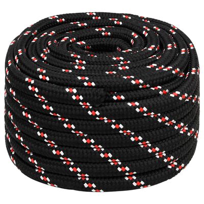 vidaXL Corde de bateau Noir 20 mm 50 m Polypropylène