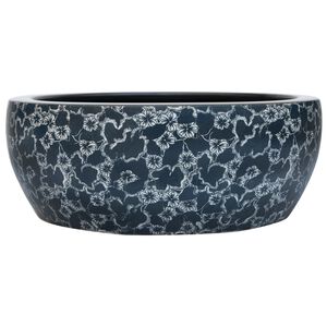 vidaXL Vasque &agrave; poser noir et bleu rond &Phi;41x14 cm c&eacute;ramique