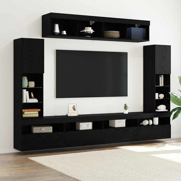 vidaXL Ensemble meuble TV 6 pcs Chêne noir Bois d'ingénierie