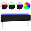 vidaXL T&ecirc;te de lit &agrave; LED Noir 183x16x78/88 cm Tissu