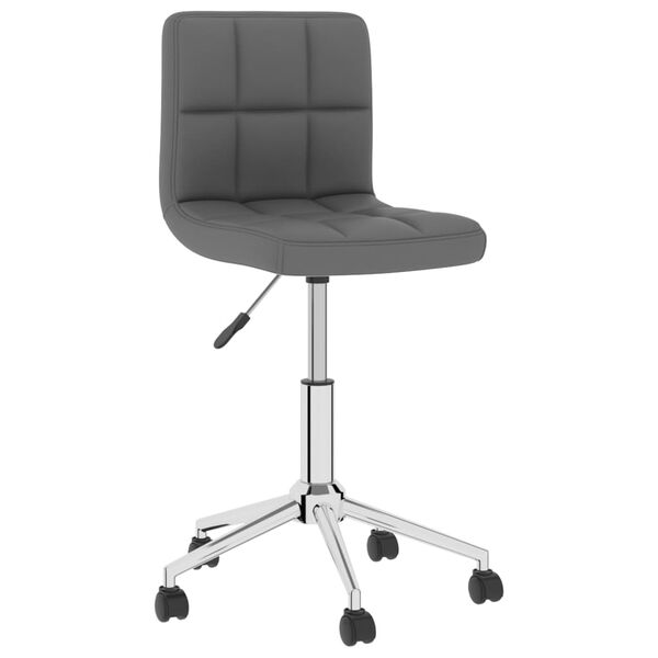 vidaXL Chaise pivotante de salle &agrave; manger Gris Similicuir