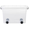 vidaXL Bo&icirc;tes de rangement et roues et couvercles 2pcs Transparent 40L