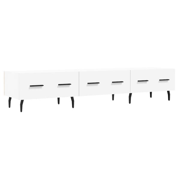 vidaXL Meuble TV blanc 150x36x30 cm bois d'ing&eacute;nierie