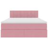 vidaXL Lit de Rangement avec matelas Rose 140 x 190 cm Velours