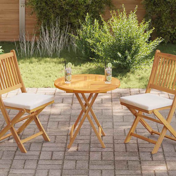 vidaXL Dessus de table Bois de teck solide Rond 2,5 cm 70 cm