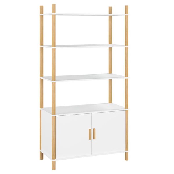 vidaXL Buffet haut Blanc 80x40x153 cm Bois d'ing&eacute;nierie