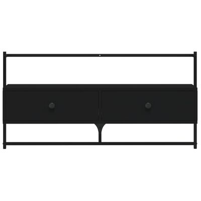 vidaXL Meuble TV mural noir 100,5x30x51 cm bois d'ingénierie