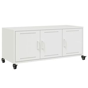 vidaXL Meuble TV blanc 100,5x39x43,5 cm acier