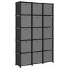 vidaXL &Eacute;tag&egrave;re &agrave; 15 cubes avec bo&icirc;tes Noir 103x30x175,5 cm Tissu