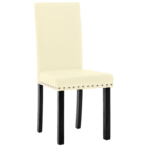 vidaXL Chaises &agrave; manger lot de 4 cr&egrave;me PVC