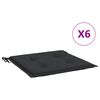 vidaXL Coussins de chaise jardin lot de 6 noir 50x50x3 cm tissu oxford