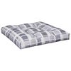 vidaXL Coussins de palette lot de 2 motif &agrave; carreaux gris tissu