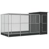 vidaXL Voli&egrave;re avec extension Argent 416x203x216 cm Acier