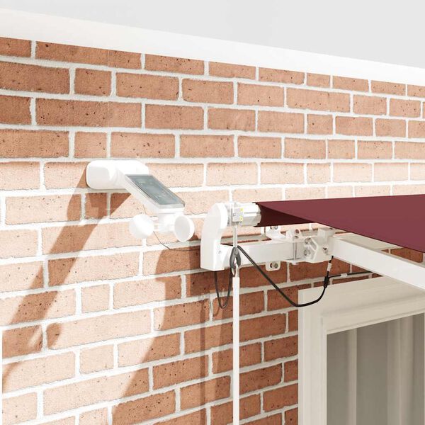 vidaXL Auvent r&eacute;tractable automatique avec LED bordeaux 300x250 cm