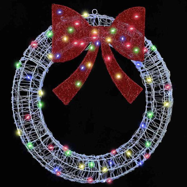 vidaXL Couronne avec 60 LED Multicolore 76 x 8.5 x 76 cm Acrylique