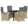 vidaXL Ensemble de salle &agrave; manger pour jardin 5 pc Beige polyrotin