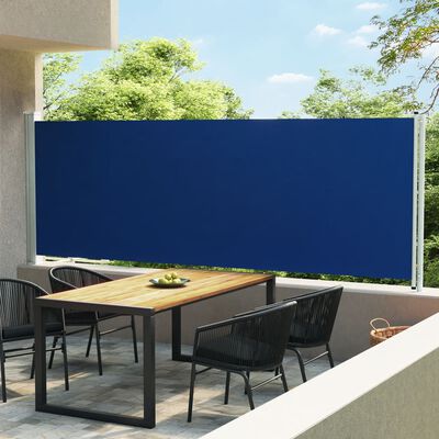 vidaXL Auvent latéral rétractable de patio 600x160 cm Bleu
