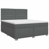 vidaXL Lit boxspring avec matelas Gris fonc&eacute; 140 x 200 cm Tissu
