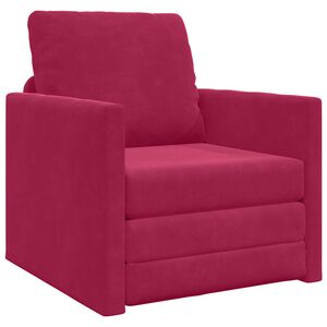 vidaXL Canap&eacute;-Lit Bordeaux 74 x 77 x 81 cm Velours