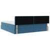 vidaXL Lit avec rangement et LED Bleu fonc&eacute; 200 x 200 cm Velours