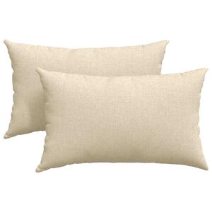 vidaXL Coussins de canap&eacute; 2 pcs Cr&egrave;me 50 x 30 cm tissu