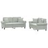 vidaXL Ensemble de canap&eacute;s 2 pcs avec coussins gris clair velours