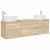 vidaXL Ensemble de mobilier de salle de bain 3 pc Ch&ecirc;ne Sonoma