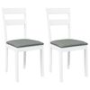 vidaXL Chaises &agrave; manger coussins 2 pcs blanc bois massif caoutchouc