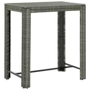 vidaXL Table de bar de jardin Gris 100x60,5x110,5 cm R&eacute;sine tress&eacute;e