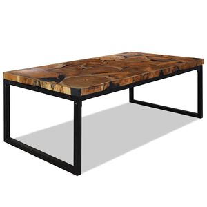 vidaXL Table basse Teck R&eacute;sine 110x60x40 cm