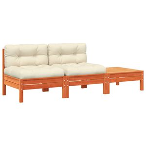 vidaXL Canap&eacute; de jardin avec coussins et repose-pied 2 places