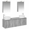 vidaXL Ensemble d'armoire de salle de bain 5 pc Sonoma gris