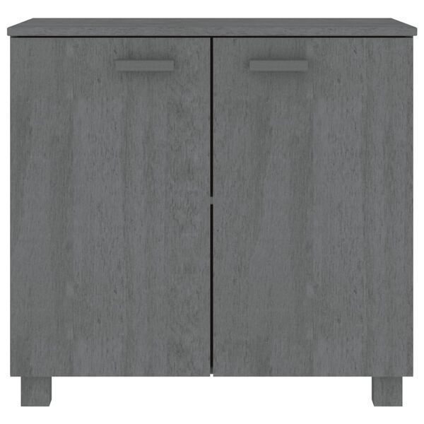 vidaXL Buffet HAMAR Gris foncé 85x35x80 cm Bois massif de pin