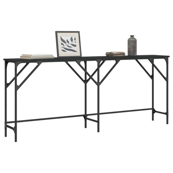 vidaXL Table console noir 180x29x75 cm bois d'ing&eacute;nierie