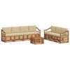 vidaXL Ensembles de canap&eacute;s 8 pc Naturel et Beige Bois d'Acacia Massif