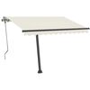 vidaXL Auvent manuel r&eacute;tractable avec LED 350x250 cm Cr&egrave;me