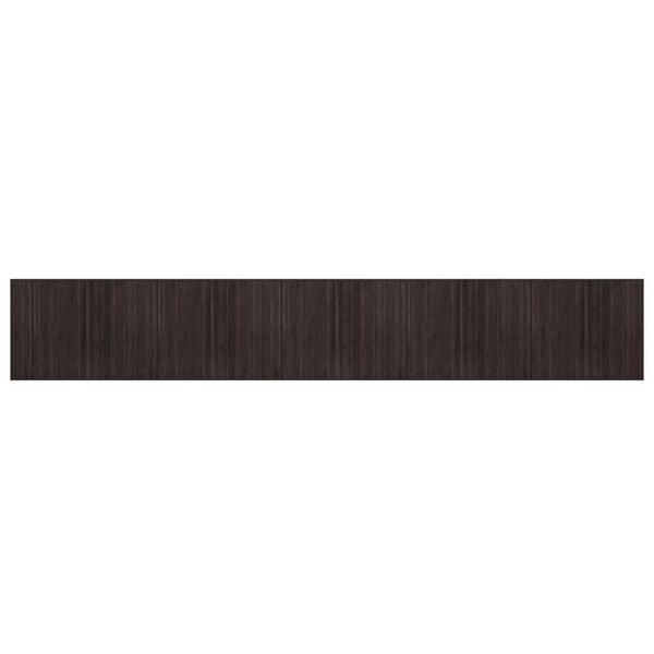 vidaXL Tapis rectangulaire marron fonc&eacute; 80x1000 cm bambou